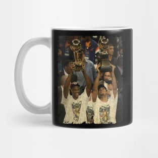 David Robinson vs Tim Duncan, Celebrating Their 1999 NBA Championship. Mug